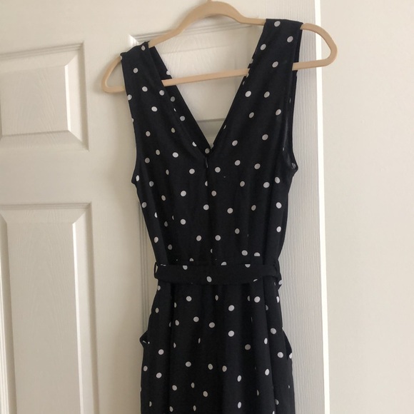 Black with White Polka-dot Jumpsuit with slids - Picture 7 of 7